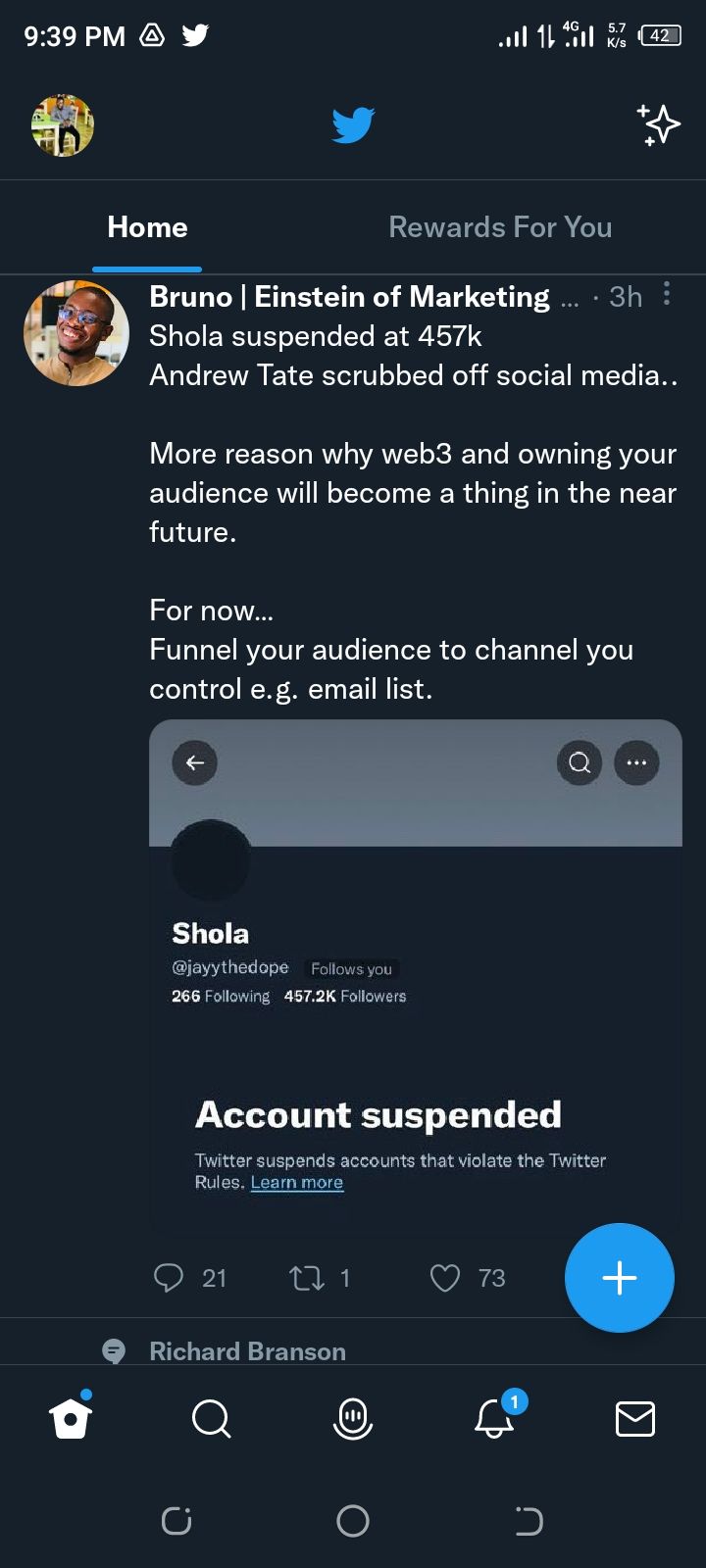 Twitter account suspended 